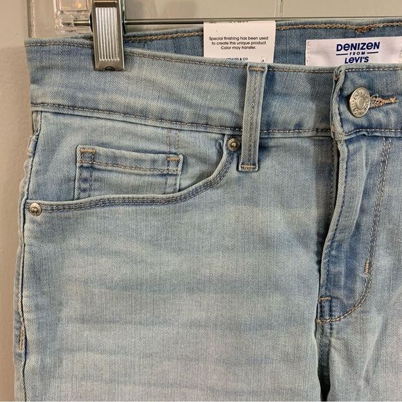 Denizen From Levi's Mid Rise Bermuda Shorts Blue Stretchy Jean Shorts 4 27 NEW - Picture 3 of 10